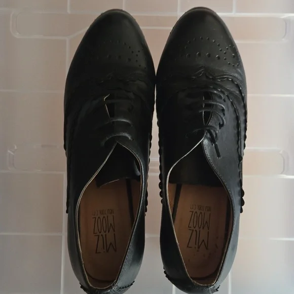 Miz Mooz Chiara Oxford Derby Heels Black Size 9 / EU 40 Retro - Picture 4 of 6